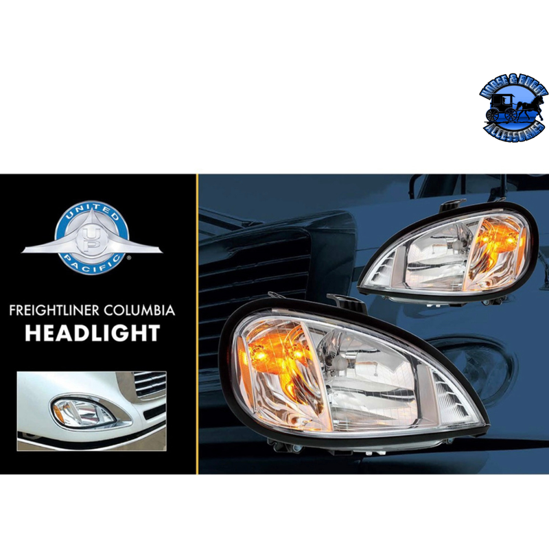 HEADLIGHT ASSEMBLY FOR 2005-2020 FREIGHTLINER COLUMBIA (Choose Side) HEADLIGHT Driver's Side,Passenger's Side Gray