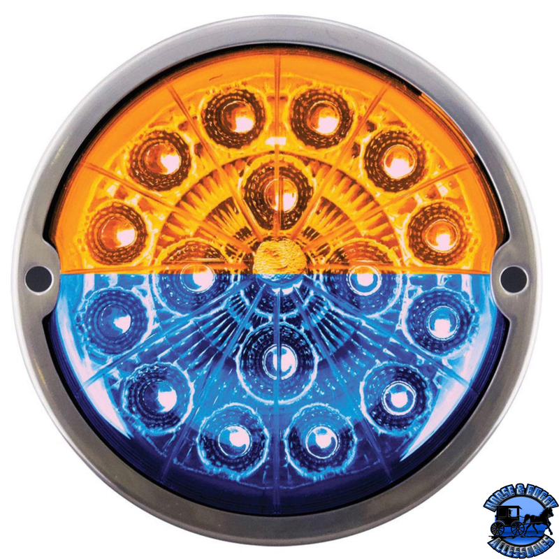 17 LED Watermelon Double Fury Light Flush Mount Kit With Low Profile SS Bezel (Choose LED Color)