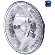 ULTRALIT - 7" CRYSTAL HEADLIGHT WITH 34 LED POSITION LIGHT (Choose Color) HEADLIGHT Amber,White Light Gray
