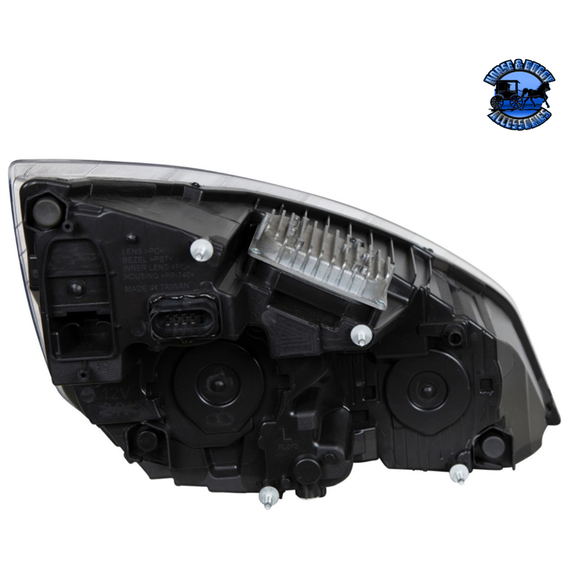 LED PROJECTION HEADLIGHT WITH LED POSITION LIGHT FOR 2018-2024 FREIGHTLINER CASCADIA (Choose Color) (Choose Side) LED Headlight Chrome / Driver's Side,Chrome / Passenger's Side,Black / Driver's Side,Black / Passenger's Side Black