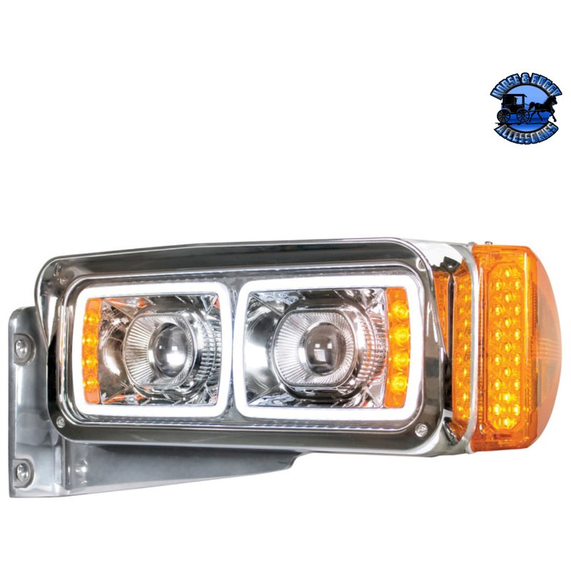 HIGH POWER LED PROJECTION HEADLIGHT WITH LED TURN SIGNAL & POSITION LIGHT BAR (Choose Color) (Choose Side) LED Headlight Chrome / Driver's Side,Chrome / Passenger's Side,Black / Driver's Side,Black / Passenger's Side Slate Gray