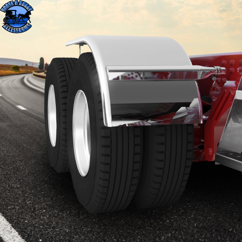 430 STAINLESS STEEL (16GA) ROLL FORMED EDGE SMOOTH HALF FENDER - SS SERIES (Choose Fender Length) (Choose Fender Spread) FENDER 60" / 25",66" / 31",80" / 31",80" / 45" Light Gray