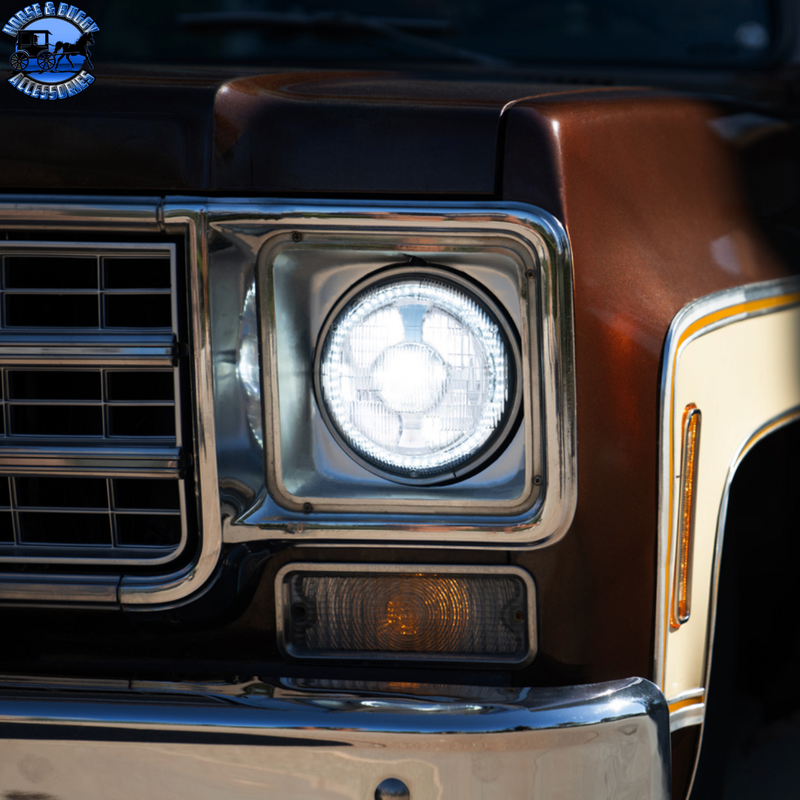 ULTRALIT - HIGH POWER LED 7" PROJECTION LIGHT WITH DUAL COLOR LED HALO & CLASSIC STYLE LENS #31499 LED Headlight Dark Gray