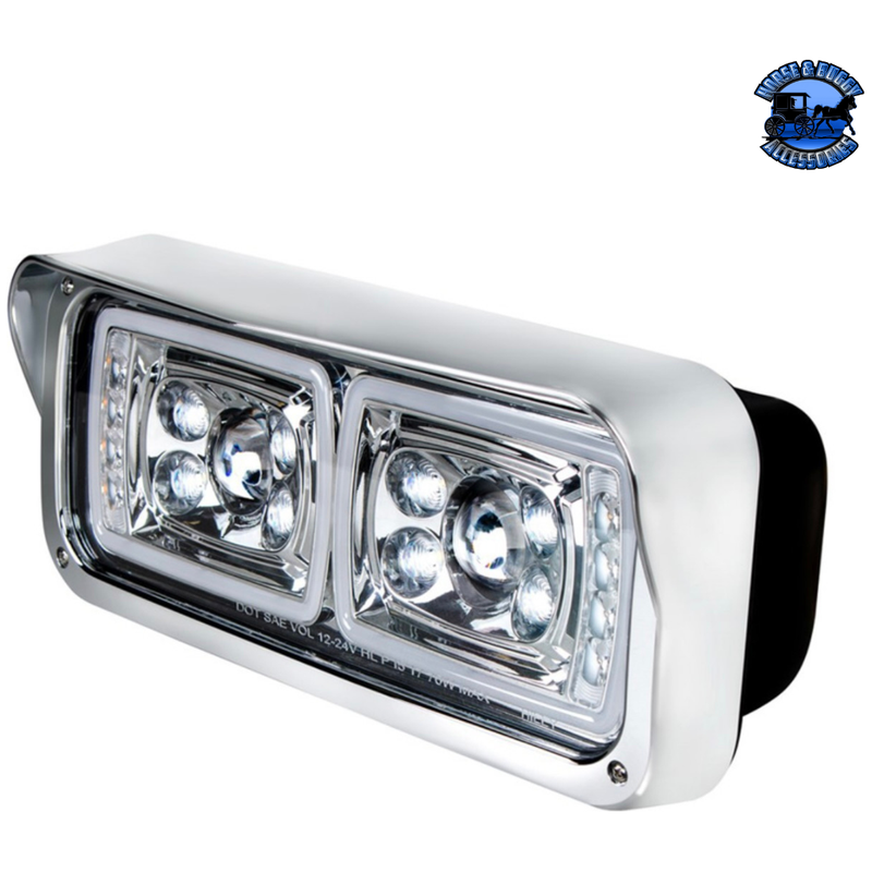 10 HIGH POWER LED PROJECTION HEADLIGHT WITH LED TURN SIGNAL & POSITION LIGHT BAR (Choose Side) (Choose Color) LED Headlight Chrome / Driver's Side,Chrome / Passenger's Side,Black / Driver's Side,Black / Passenger's Side Light Gray