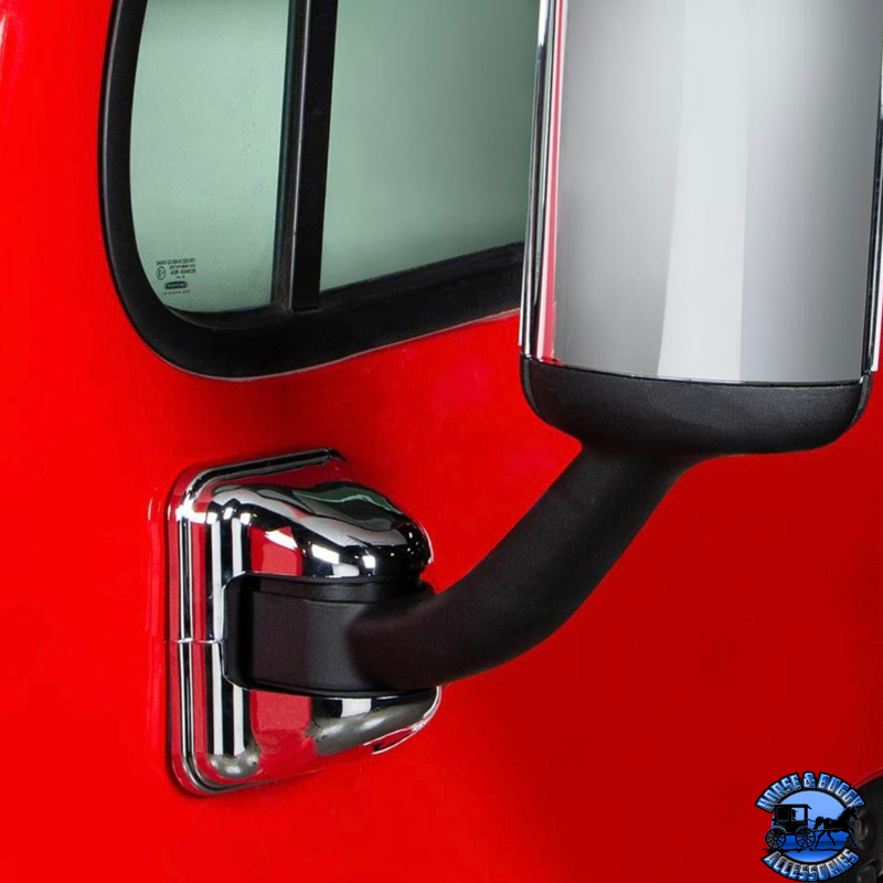 CHROME MIRROR POST COVER FOR 2008-2017 FREIGHTLINER CASCADIA #42373 Mirror Post Cover Firebrick