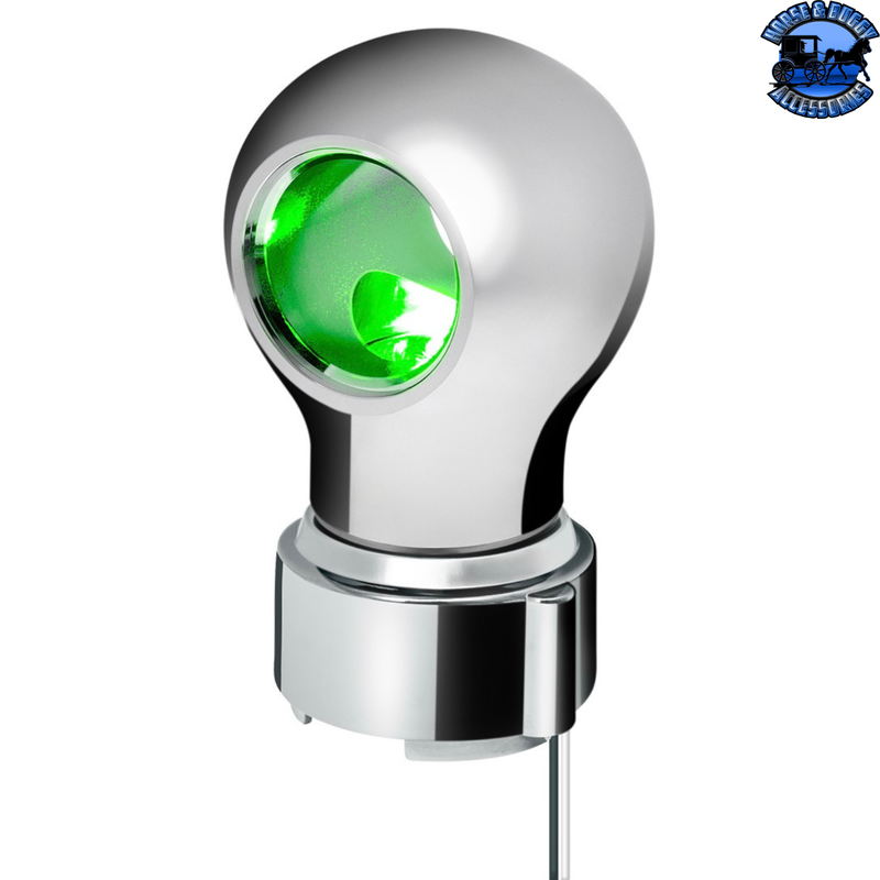 THREAD-ON CHARLOTTE STYLE GEARSHIFT KNOB WITH LED 9/10 SPEED ADAPTER  (Choose Finish)(Choose LED Color)