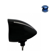 BLACK "BILLET" STYLE GROOVE HEADLIGHT WITH VISOR 9007 BULB WITH LED HALO RIM (Choose Color) HEADLIGHT Amber,White Black