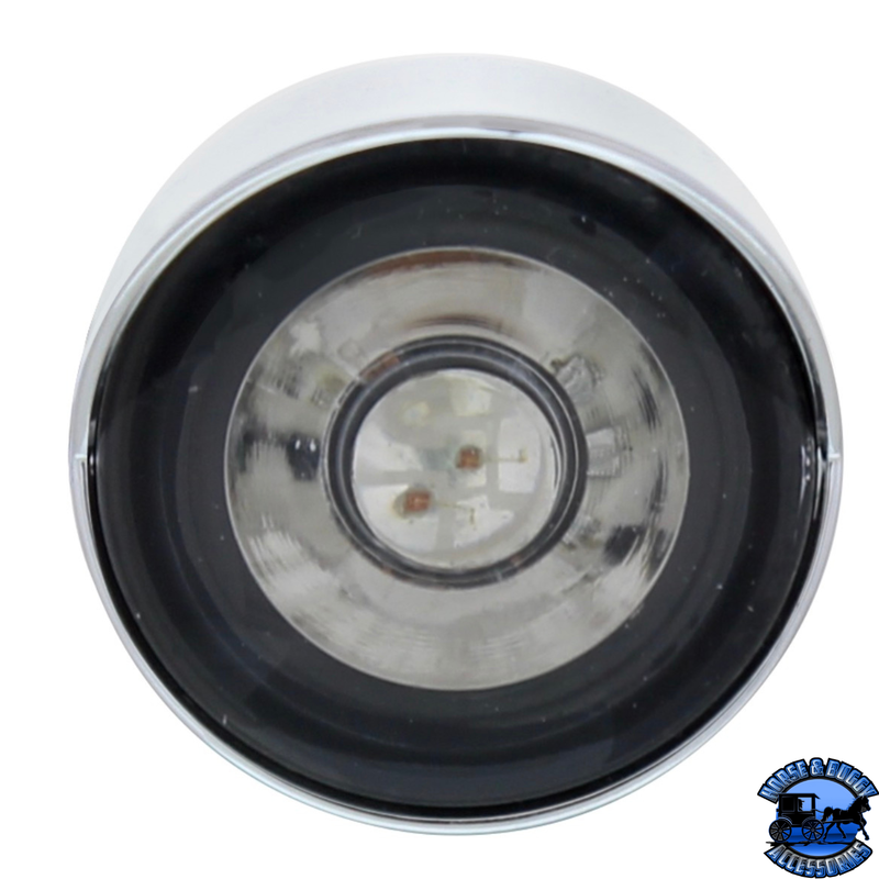 3 High Power LED 1" Light (Clearance/Marker) With Visor - Amber LED/Clear Lens #36905