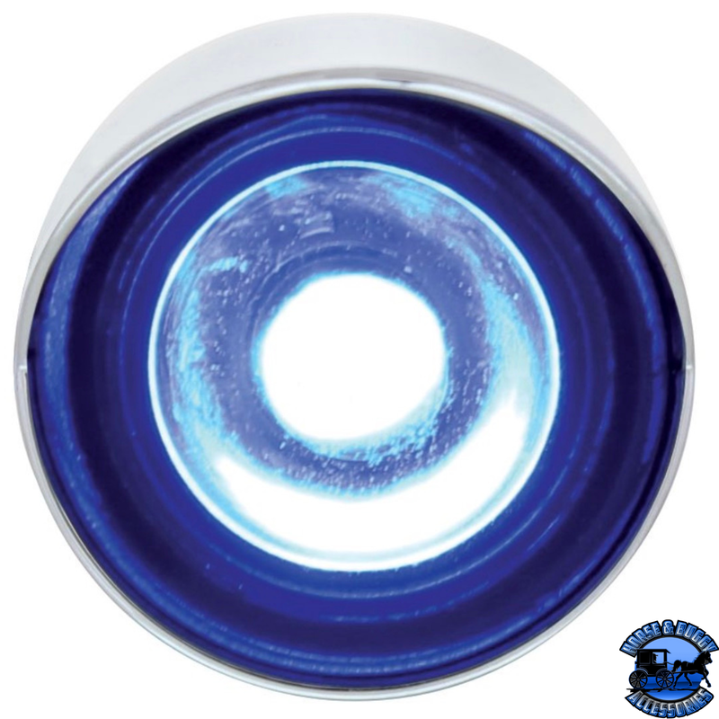 3 High Power LED 1" Light (Clearance/Marker) With Visor - Blue LED/Clear Lens #36906
