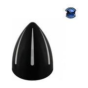 Black "Billet" Style Groove Headlight With Visor Crystal H4 Bulb #32680 HEADLIGHT Black