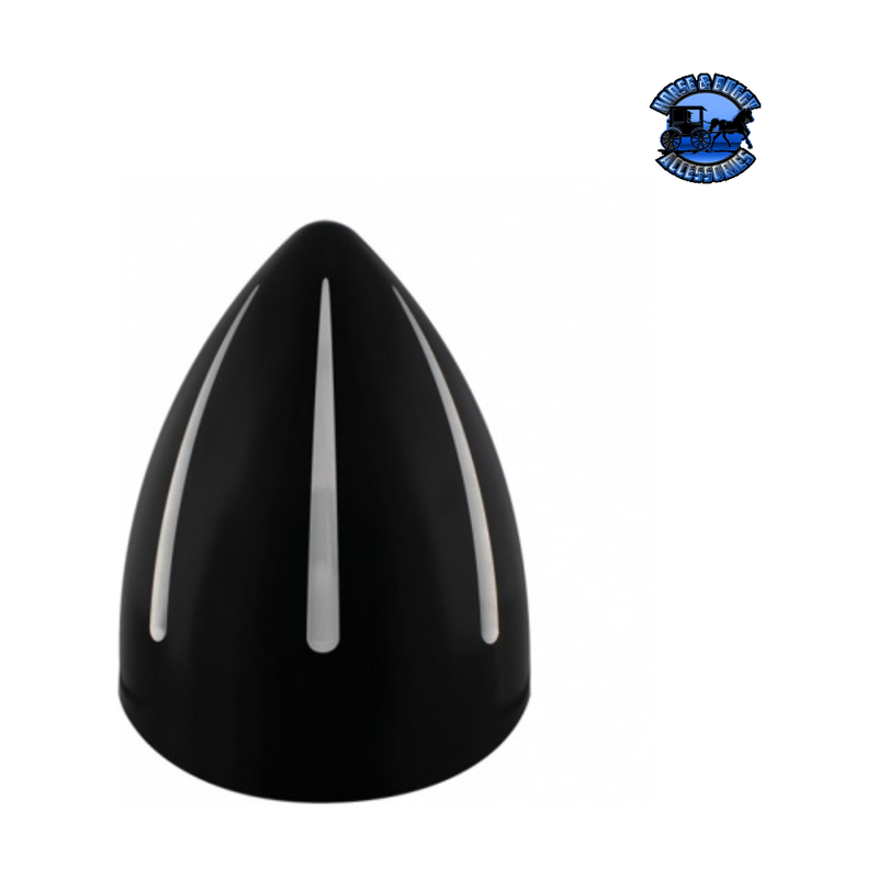 Black "Billet" Style Groove Headlight With Visor Crystal H4 Bulb #32680 HEADLIGHT Black