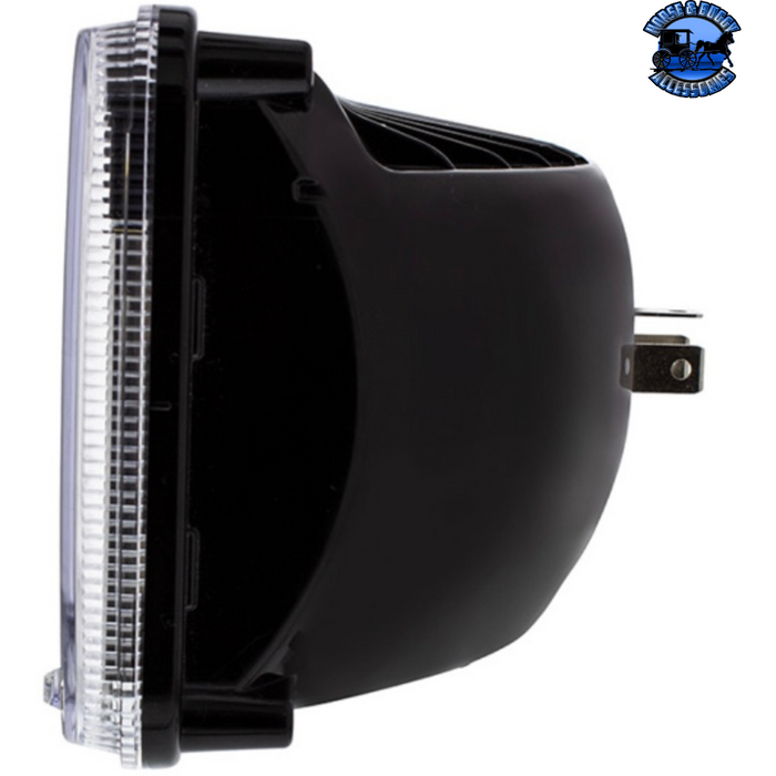 Black ULTRALIT - HIGH POWER LED 4" X 6" HEADLIGHT WITH POLYCARBONATE LENS & HOUSING (Choose High or Low) High Power LED Low,High