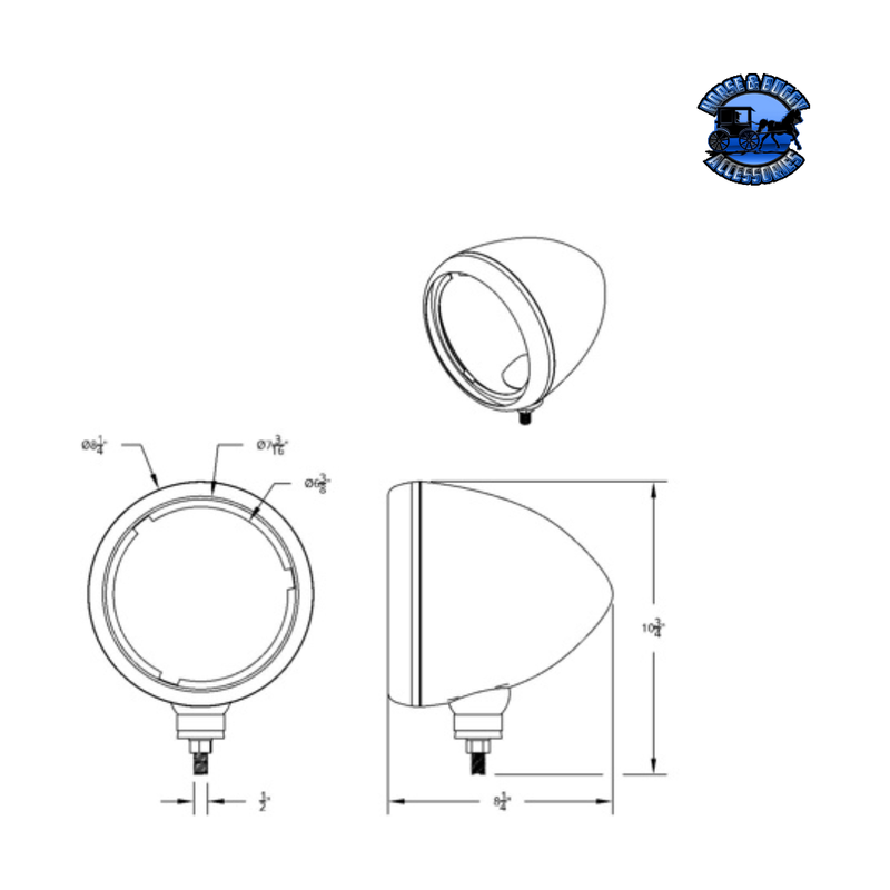 GUIDE 682-C HEADLIGHT HOUSING (Choose Color) Headlight Housing Stainless,Chrome,Black Gray
