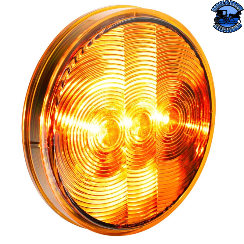 3 LED 4" Round Light(Turn Signal)-Amber LED/Amber Lens #38063B