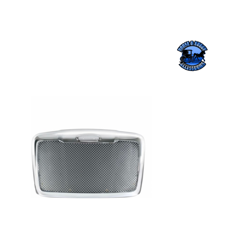 MESH GRILLE WITH BUG SCREEN & LOGO MOUNT FOR 2008-2017 FREIGHTLINER CASCADIA (Choose Color) Grille Chrome Slate Gray