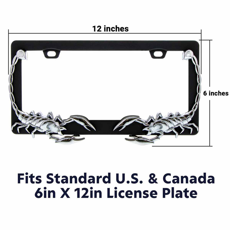 Scorpion License Plate Frame - Chrome
