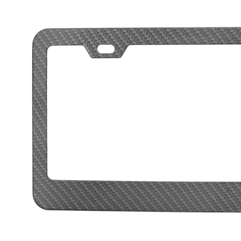 Carbon Fiber Style Wide Bottom License Plate Frame