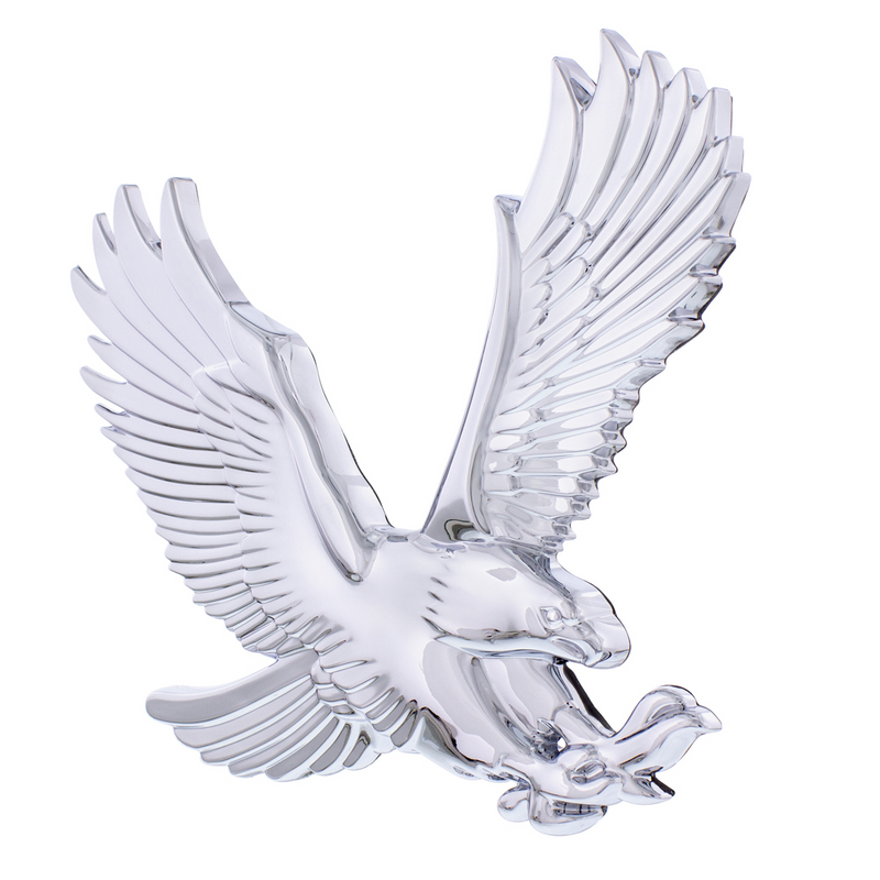 Chrome Plastic 3D Eagle Accent - Face Right