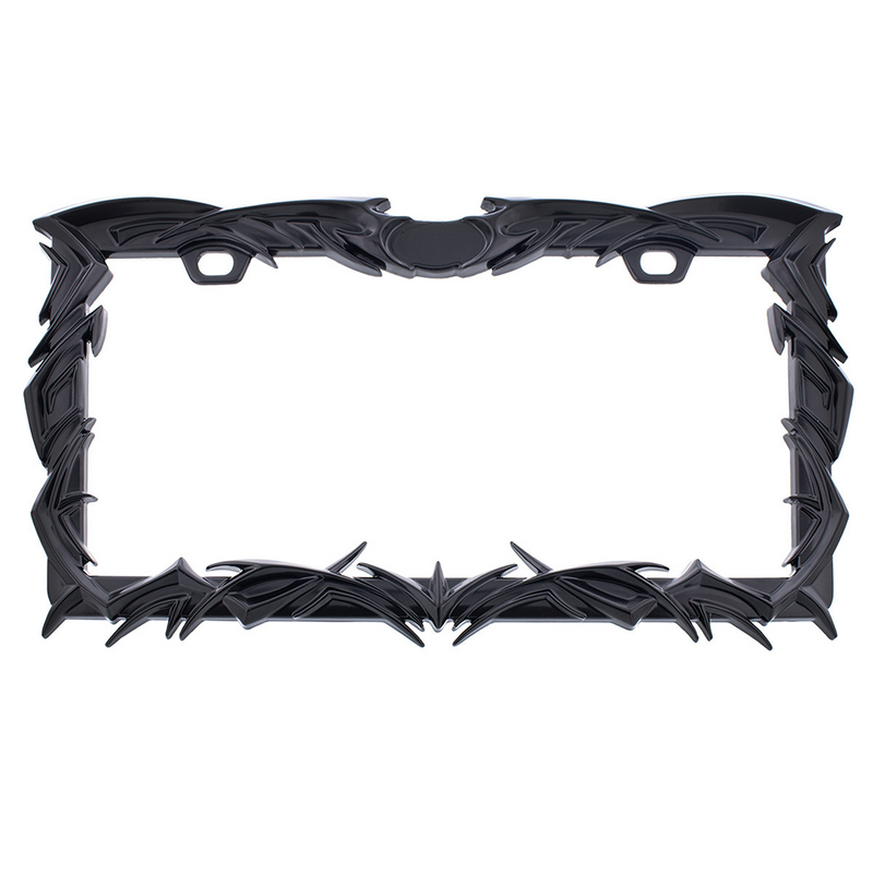 Black Tribal Flame License Plate Frame
