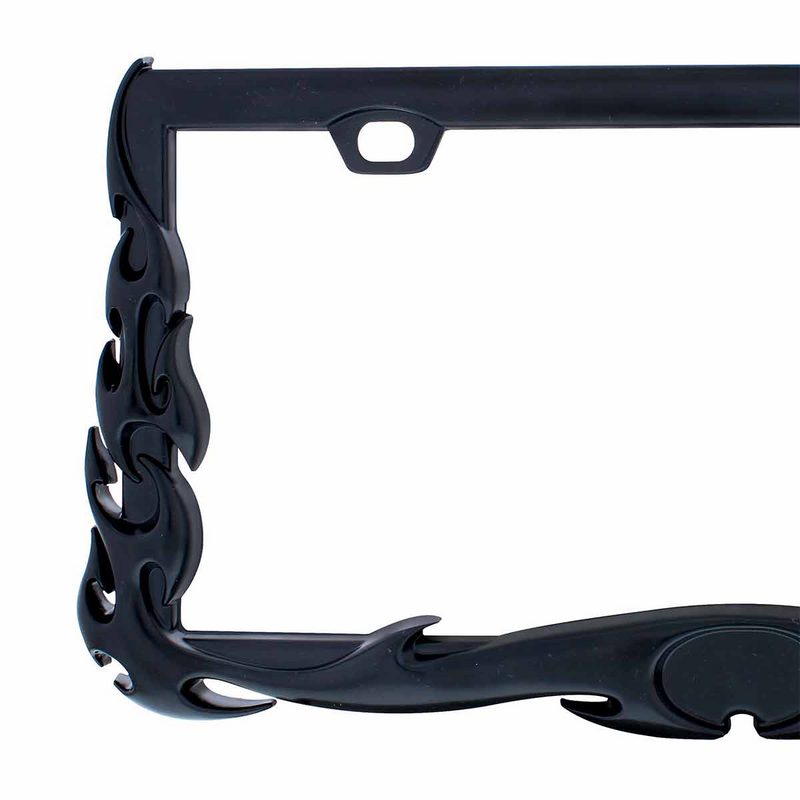 Black Flame License Plate Frame