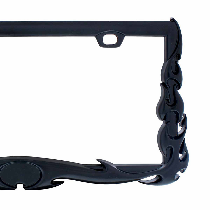 Black Flame License Plate Frame