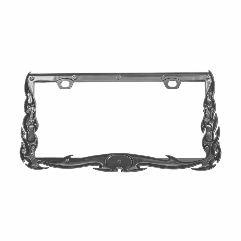 Black Flame License Plate Frame