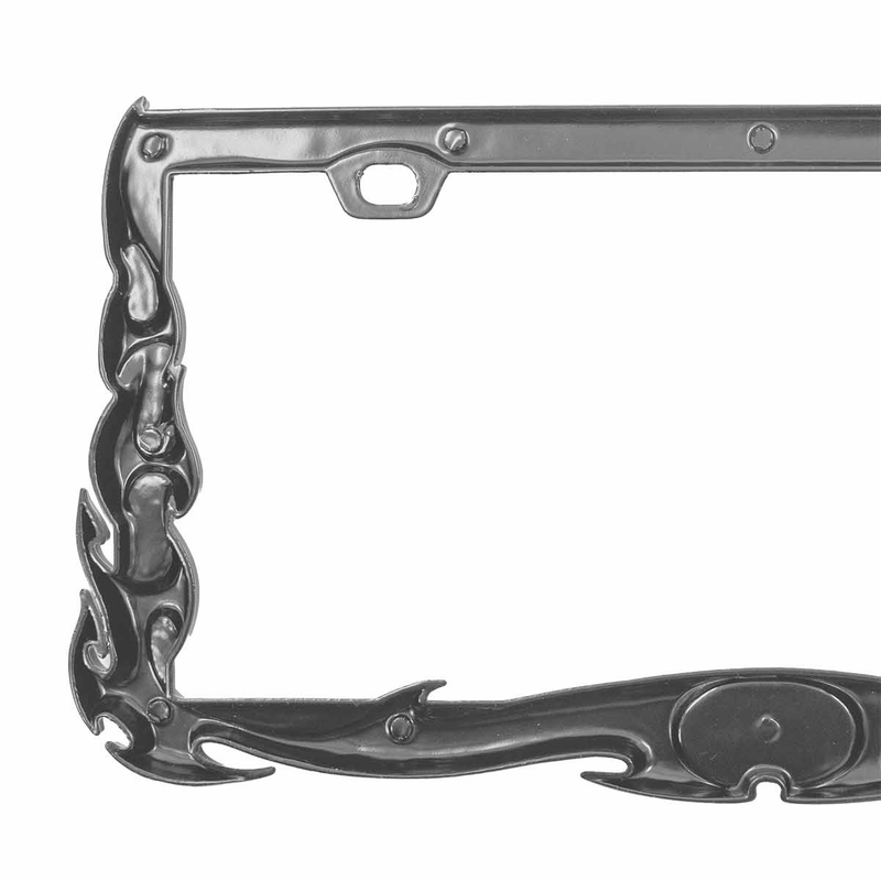Black Flame License Plate Frame