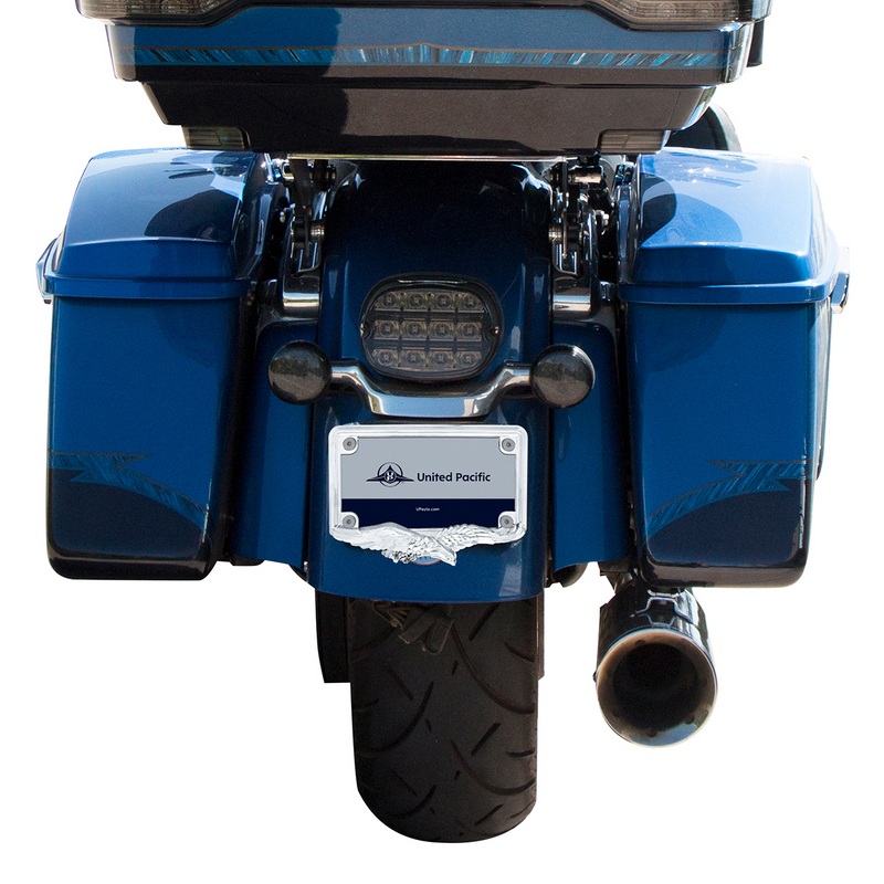 Chrome Eagle Motorcycle License Plate Frame