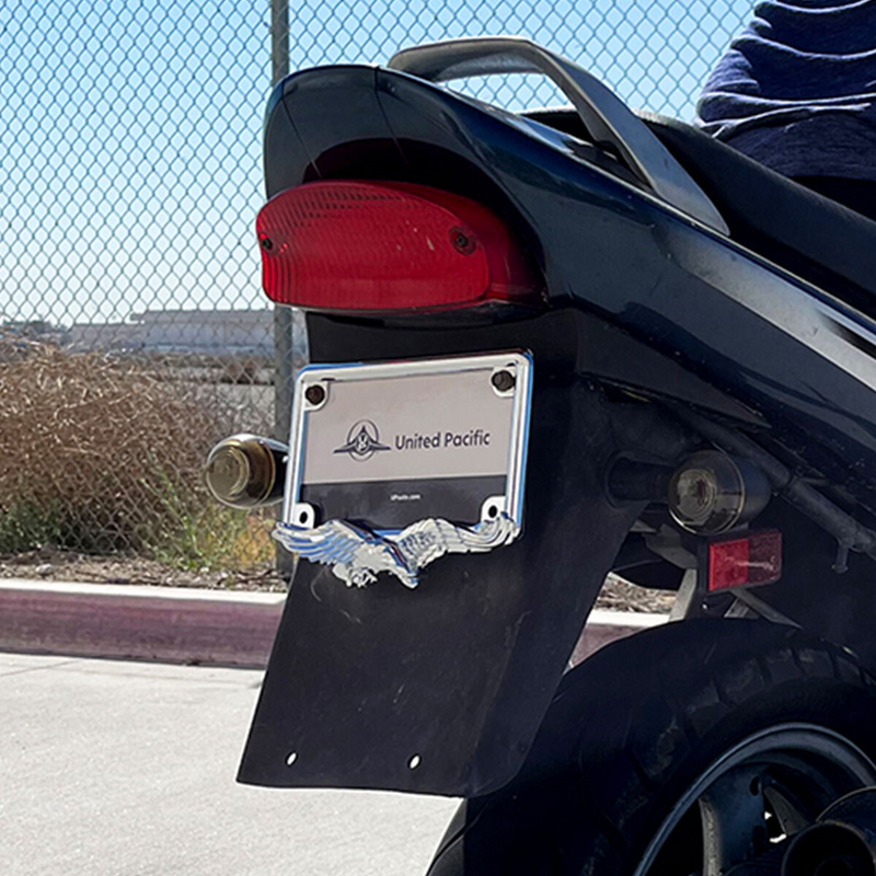 Chrome Eagle Motorcycle License Plate Frame