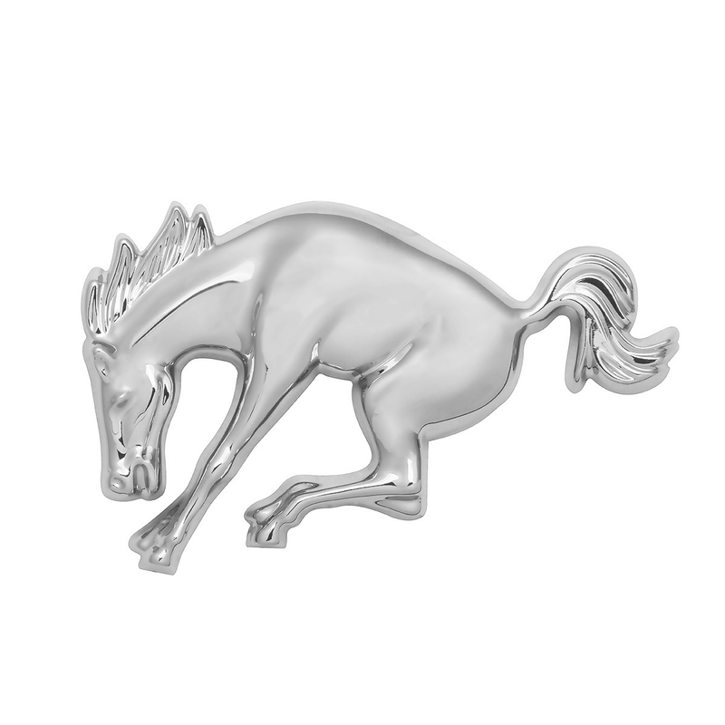 Chrome Plastic Bucking Horse Emblem