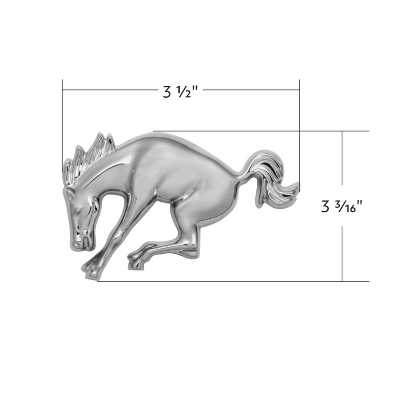 Chrome Plastic Bucking Horse Emblem