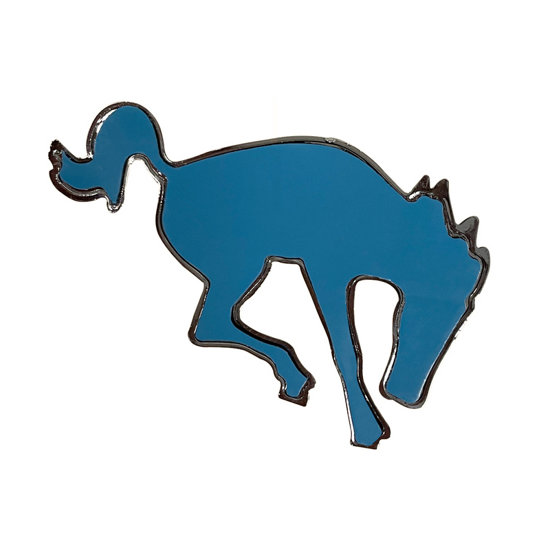 Chrome Plastic Bucking Horse Emblem