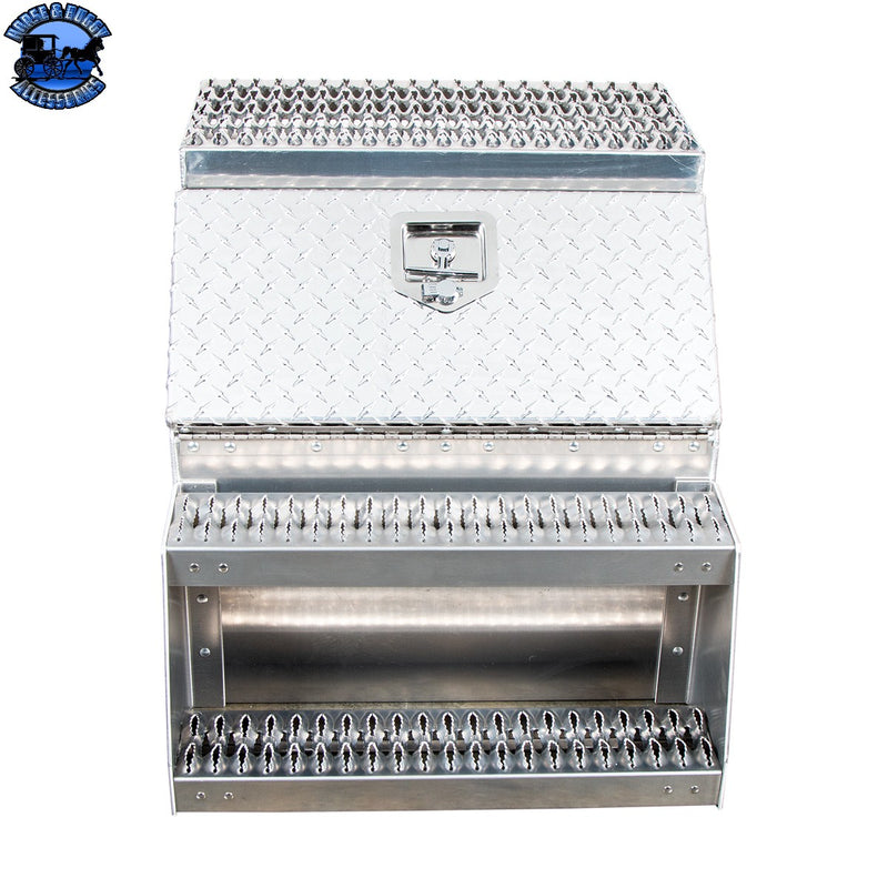 UP-50202 24"L X 25"W X 28"H Aluminum Step Saddle Box