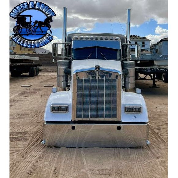 E-FE-0010-742T 20'' TAPERED TO 18'' BOXED END BUMPER Kenworth bumper Slate Gray