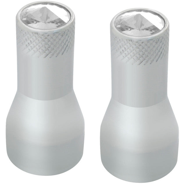 50772 Aluminum Tire Valve Stem Cover w/ Clear Crystal