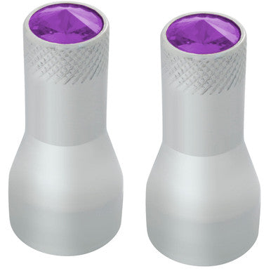 50774 Aluminum Tire Valve Stem Cover w/ Purple Crystal