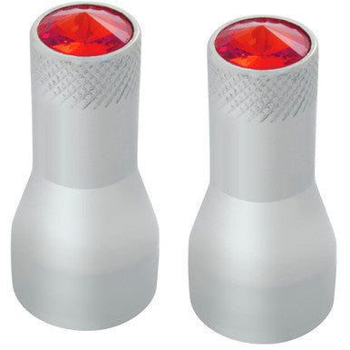 50775 Aluminum Tire Valve Stem Cover w/ Red Crystal