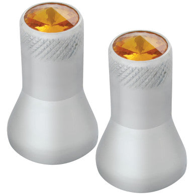50780 Aluminum Tire Valve Stem Cover w/ Amber Crystal