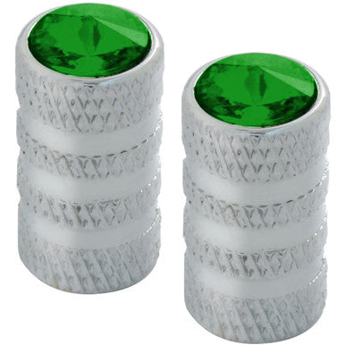 50793 Tubular Style Tire Valve Stem Cover w/ Green Crystal