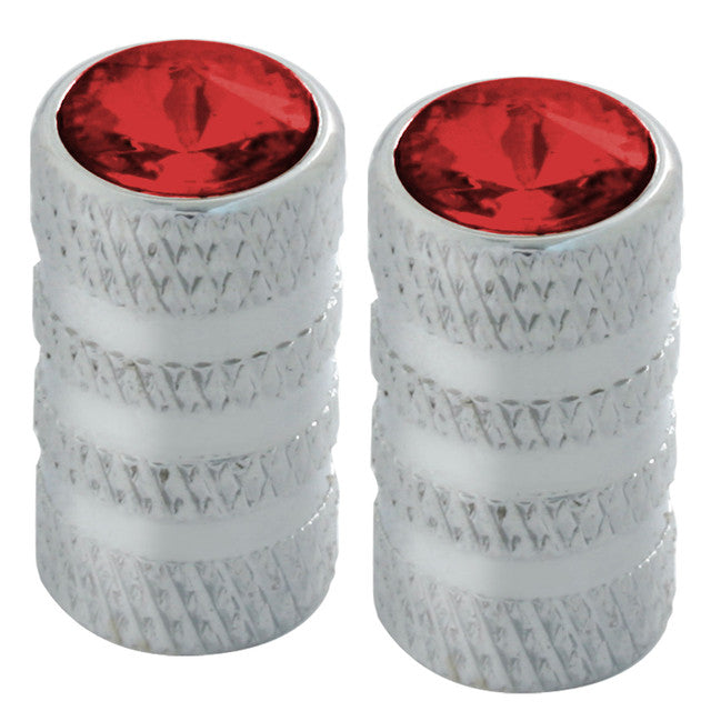 50795 Tubular Style Tire Valve Stem Cover w/ Red Crystal