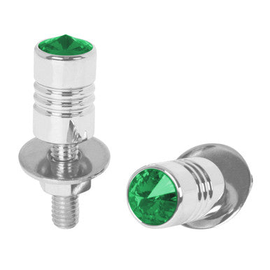CR. ALUMBRE. TORNILLO DE MATRÍCULA CON CRISTAL VERDE