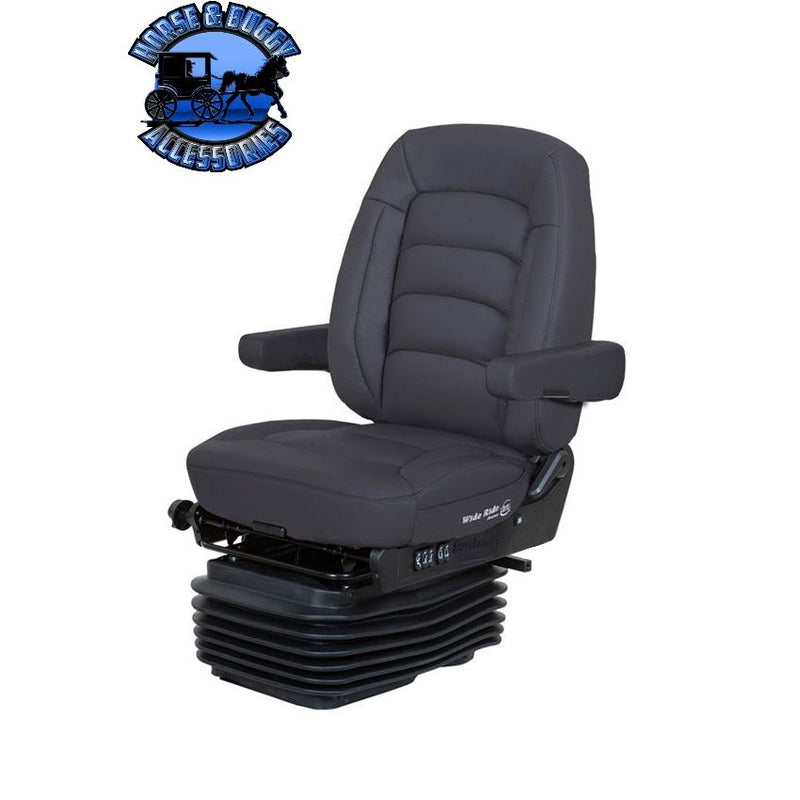 5110001-900  Bostrom Semi-Truck Seat - Wide Ride II Plus Serta Low Base Mid-Back W/ Armrests - Black Ultra-Leather