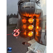 JML Kustoms 15" FRONT KENWORTH AIR CLEANER BRACKET, RADUIS STYLE (SOLD IN PAIRS) #1720 (does not include lights) watermelon Dark Slate Gray