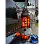 JML Kustoms 15" FRONT KENWORTH AIR CLEANER BRACKET, RADUIS STYLE (SOLD IN PAIRS) #1720 (does not include lights) watermelon Dark Slate Gray