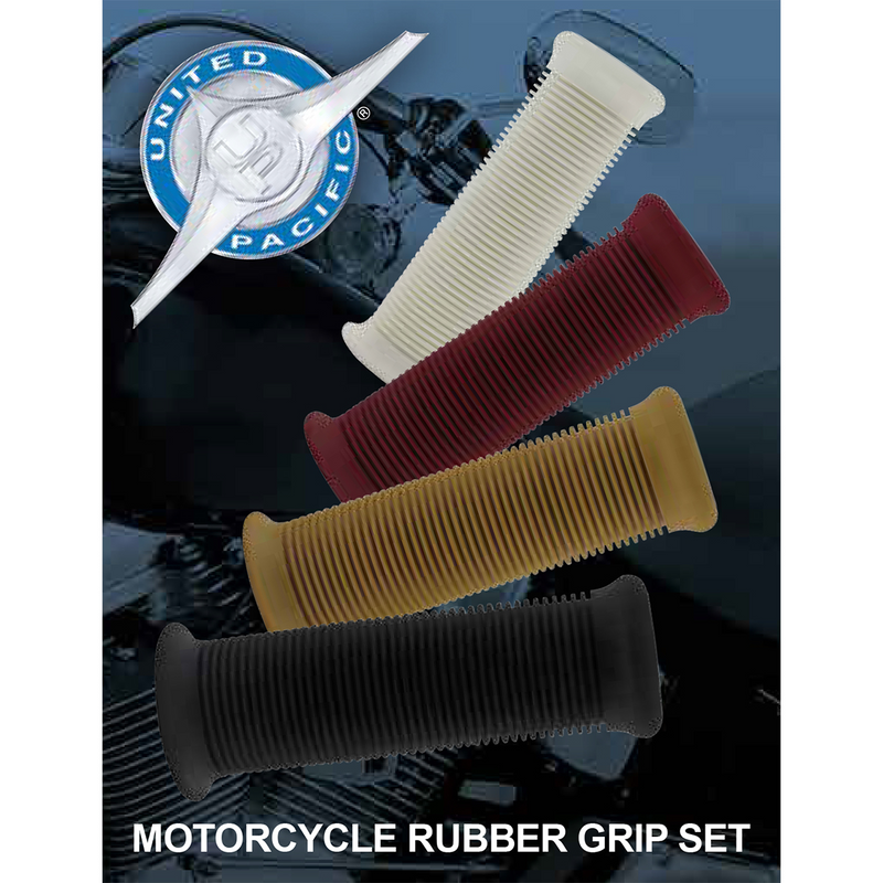 Juego de puños de goma para motocicleta, color negro, 1" o 1-1/8" (25/28 mm) (par)