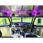 389 Peterbilt headliner (ultra cab only) Custom Head Liner Kit (Choose finish and holes needed) Interior polished stainless / 4 watermelon lights cutout only,polished stainless / 4 watermelons and speaker cutouts,polished stainless / 2 speaker cutouts only,brushed stainless / 4 watermelon lights cutout only,brushed stainless / 4 watermelons and speaker cutouts,brushed stainless / 2 speaker cutouts only Dark Slate Gray