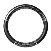 54017 18" DELUXE STEERING WHEEL CVR BLACK WOOD W/ CHROME TRIM Dark Slate Gray