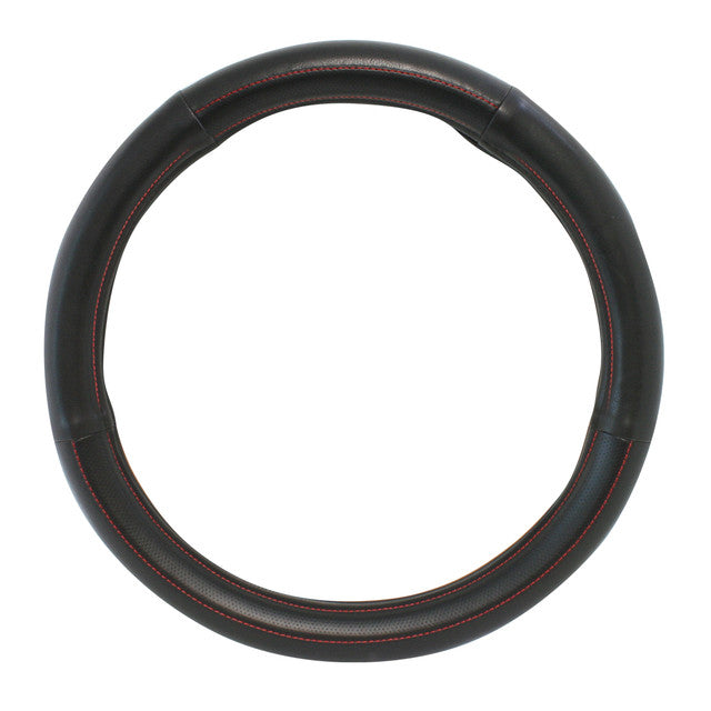 54025 20" Heavy Duty Steering Wheel Cover w/Red Stitching