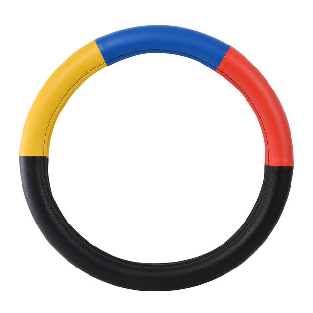 54029 18" Heavy Duty Steering Wheel Cover, Yellow/Blue/Red/Black