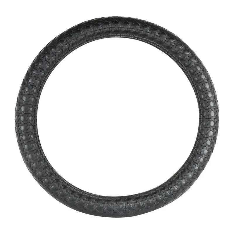 54032 18" DELUXE STEERING WHEEL CVR FULL BLACK CRISS CROSS Dark Slate Gray